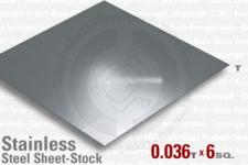 Stainless Steel Sheet, 0.036" Thick 6" x 6"