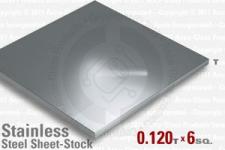 Stainless Steel Sheet, 0.120" Thick 6" x 6"