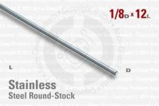 Stainless Steel Rod, 0.125" OD, 12" Long