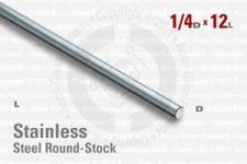Stainless Steel Rod, 0.250" OD, 12" Long