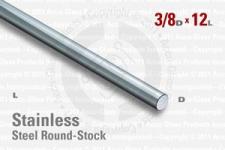 Stainless Steel Rod, 0.375" OD, 12" Long