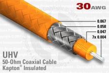 30 AWG, 50 OHM Kapton-Insulated Coaxial Cables