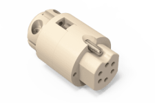 UHV Connector - 6C - Female with Strain Relief, PEEK Circular
