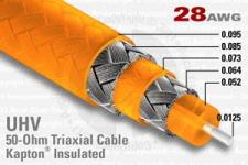 28 AWG, 50 Ohm Triaxial Cable - Kapton Insulated 28 AWG, 50 Ohm Triaxial Cable - Kapton Insulated