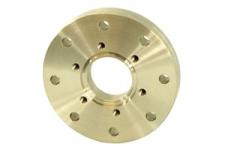 4.5" to 2.75" CF Zero Length Reducer Flange with Bolt Holes and a 1.5" Inner Diameter Through Hole in the Center of the Flange