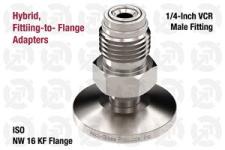 1/4" Male VCR Fitting to 16 ISO-KF Flange Adapter