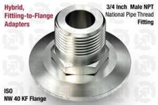 3/4" Male National Pipe Thread (NPT) Fitting to 40 ISO-KF Flange Adapter