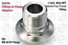 1" Male National Pipe Thread (NPT) Fitting to 40 ISO-KF Flange Adapter