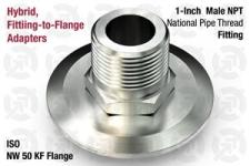 1" Male National Pipe Thread (NPT) Fitting to 50 ISO-KF Flange Adapter