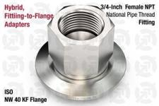 3/4" Female National Pipe Thread (NPT) Fitting to 40 ISO-KF Flange Adapter