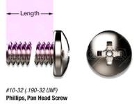 1/4" SS, #10-32 Vented Phillips Pan Head Screw